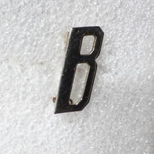 Metallic Letter B Pin Bold Angular Hollow Interior Monogram Badge