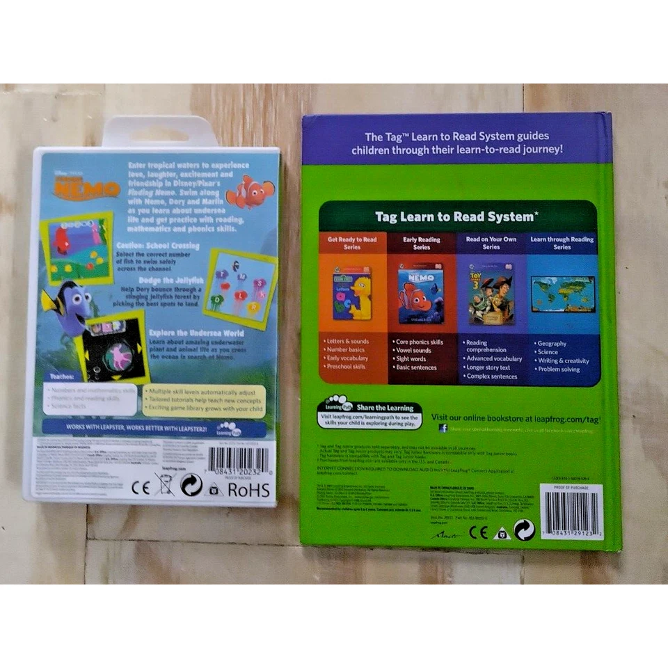 Leap Frog Leapster Finding Nemo Pre-K-K 4-6 Yrs. & Adventures Under The Sea Book - Image 2 of 4