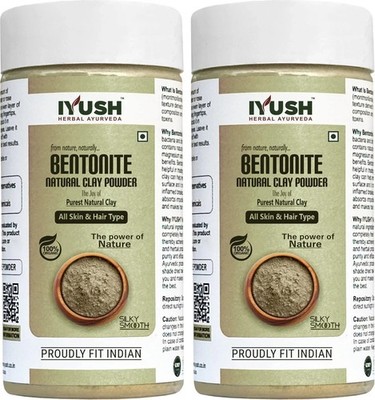Iyush Bentonite Clay Powder 400g Each Pack Of 2