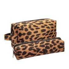 Makeup Bag Set, Large Capacity Cosmetic Bag and Pencil Case, Soft Material, T...