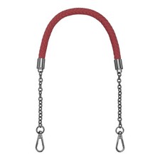 62cm/24.4" PU Leather Braided Purse Strap Wine Red, Black Buckle 