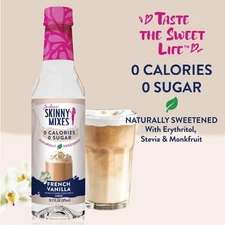Jordan's Skinny Syrups Sugar Free Syrup, French Vanilla Syrup, 12.6 Oz