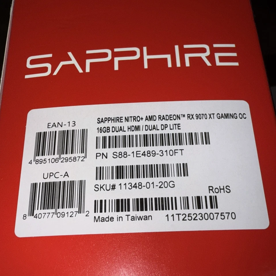 SAPPHIRE NITRO+ Radeon RX 9070 XT 16GB GDDR6 PCI Express 5.0 x16 ATX Graphics Ca - Image 2 of 4