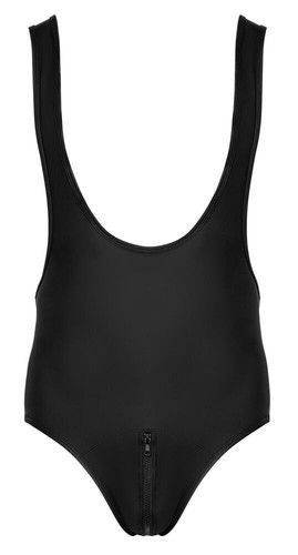Body a stringhe in stile Ringer con una vistosa zip nel marsupio L - Foto 5 di 7