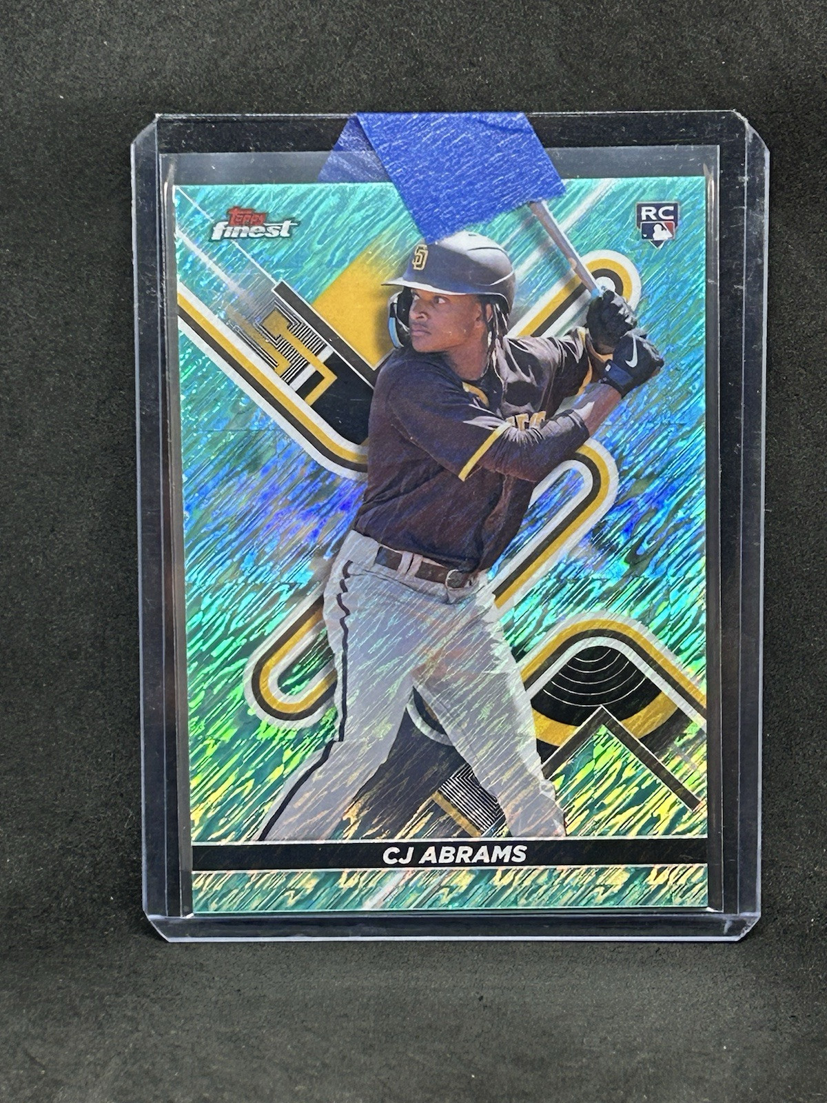 2022 Topps Finest CJ Abrams 39 RC Aqua Shimmer Refractor /175 Nationals B7