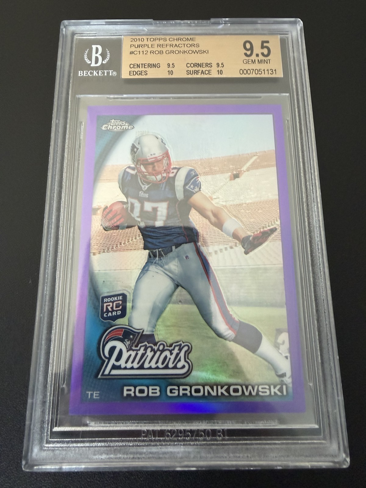 2010 Topps Chrome - Rob Gronkowski Purple Refractor /555 (RC) BGS 9.5