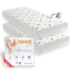Waterproof Crib Mattress Protector Sheets, 100 Cotton Fabric, Absorbent Crib/...