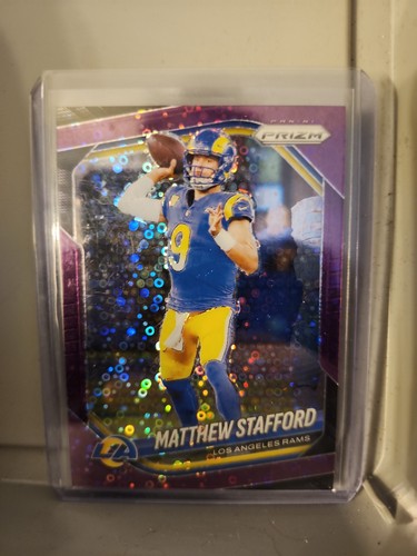 2025 Panini Prizm Football Matthew Stafford No Huddle Purple Prizm #35/75