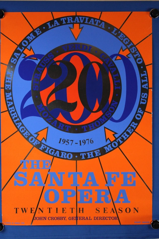 Póster serigrafía vintage de Robert Indiana Santa Fe Opera temporada 1976 31 x 22 Foto 2 de 4