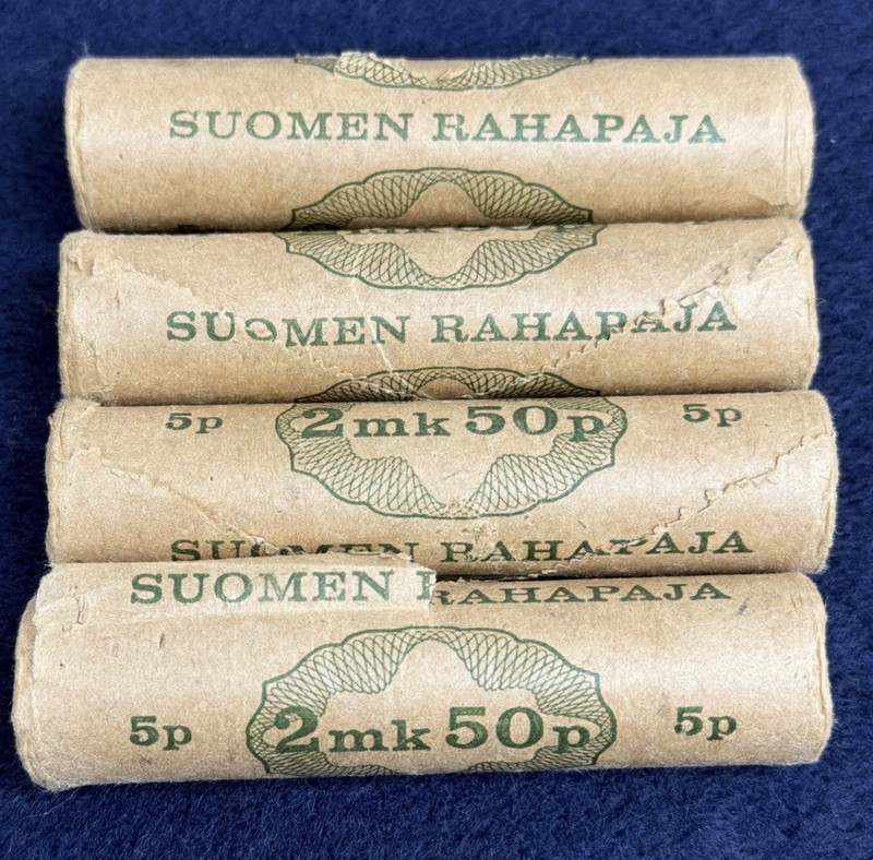 1963 Finland 5 Pennia - Original BU Rolls - Lot Of 4