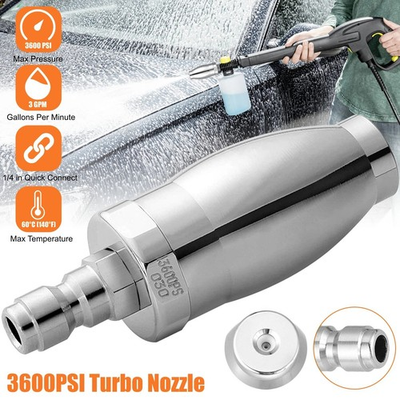 #ad 3600PSI Pressure Washer Turbo Rotating 3.0 GPM Nozzle w 1 4 Inch Quick Connect $23.95