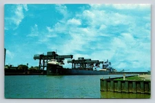 Vintage Port of Lorain Ohio Photochrome Postcard by Tichnor Bros