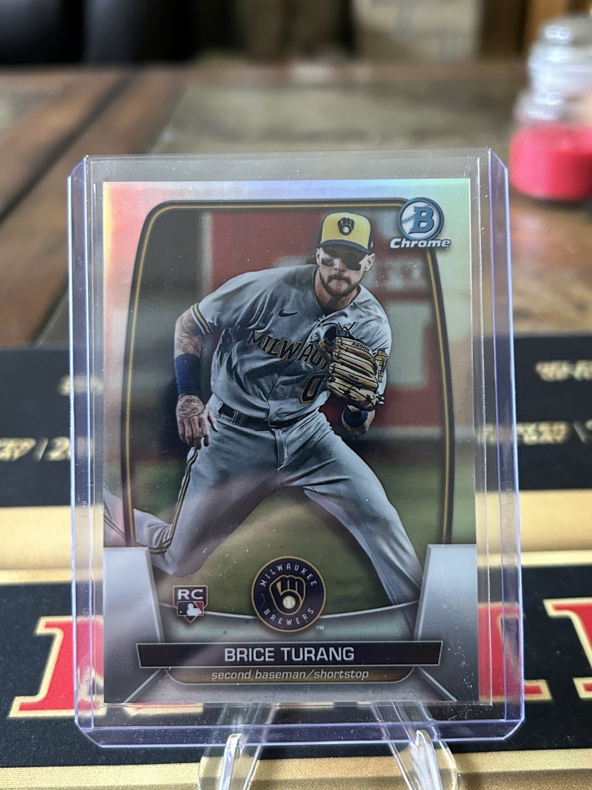 Topps 2023 Bowman Chrome Brice Turang Refractor /499 Rookie RC Brewers #42