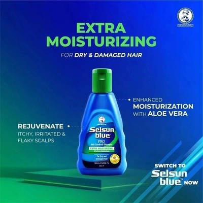 SELSUN BLUE Pro 200ml Anti-Dandruff Shampoo Extra Moisturizing | Itch & Flake