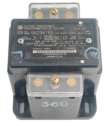 NEW GE VOLTAGE POTENTIAL TRANSFORMER, PTM-0, 3:1, 420-004-302