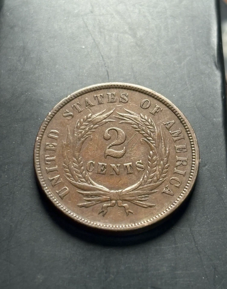 1867 Two Cent Piece 2C Ungraded Nice Details - FREE SHIPPING - Image 4 of 4