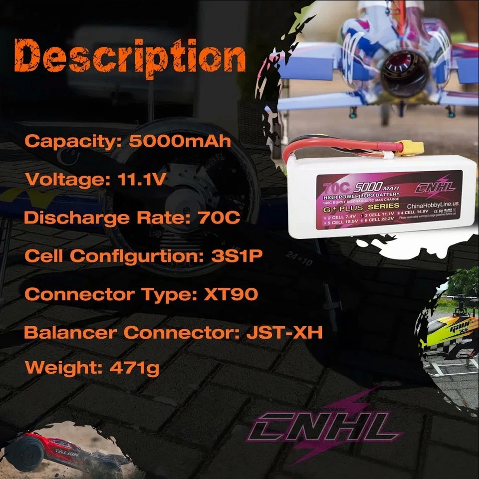 LiPo Batterie 3S 4S 6S 11,1V 22,2V 5000mAh 70C XT90 Stecker RC Quadcopter - Bild 2 von 4