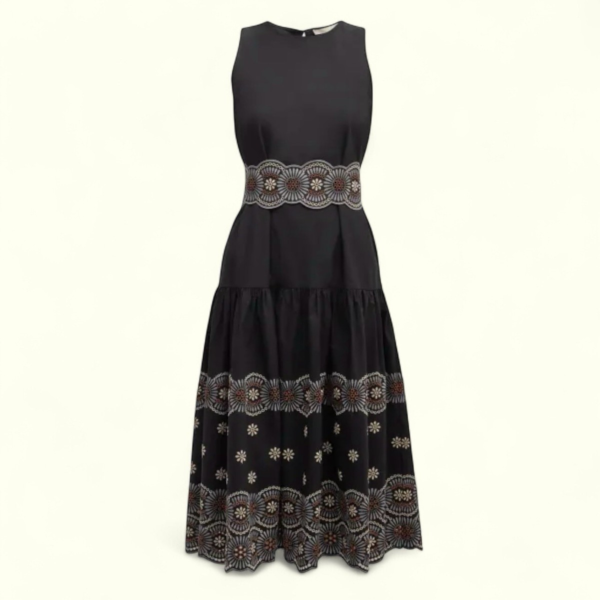 vanessa bruno black dress Vanessa Bruno Black Embellished Silk Cocktail Dress 36