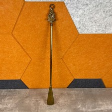 Vintage PWF Solid Brass Long Handle Shoe Horn Sailing Ship Nautical India 19.5"