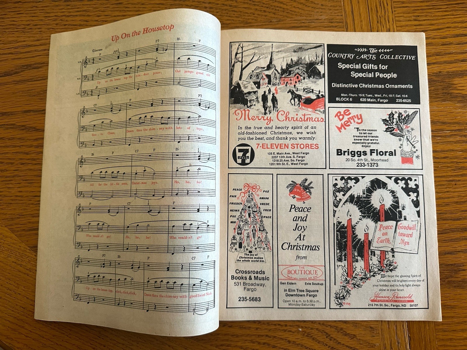 Vintage The Spirit Of Christmas Songs And Greetings Music Paperback Book