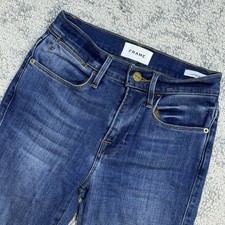 FRAME Le High Skinny Jeans Medium Blue Wash Women's Size 24 Ankle Slim Stretch