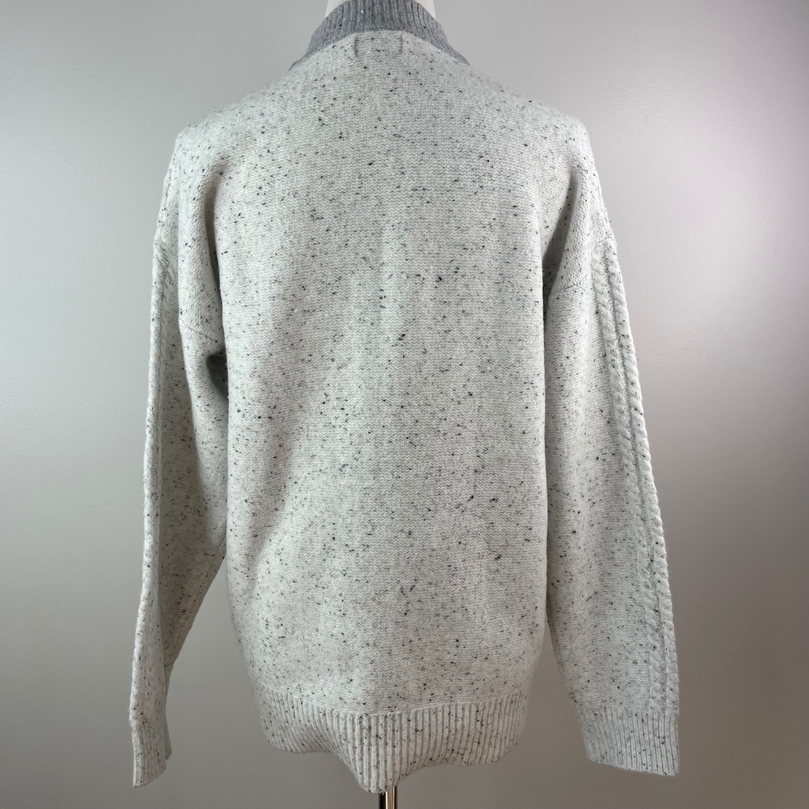 Universal Thread Grey Colorblock Cable Knit Mock … - image 3