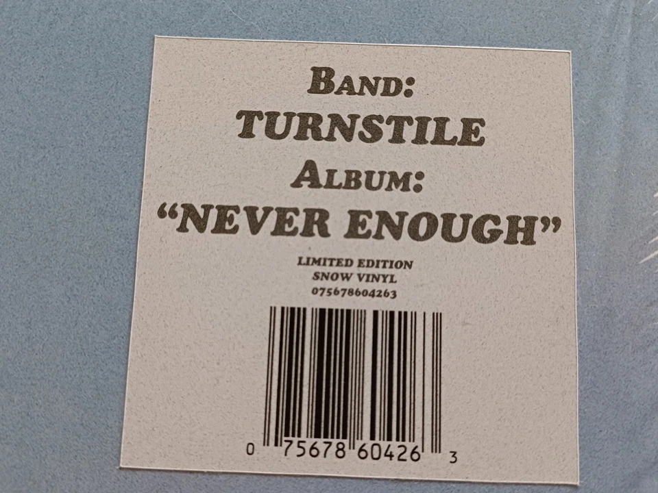 Turnstile - Never Enough, Limited Snow White Vinyl, Hardcore Rock High Vis Drain - Bild 2 von 2