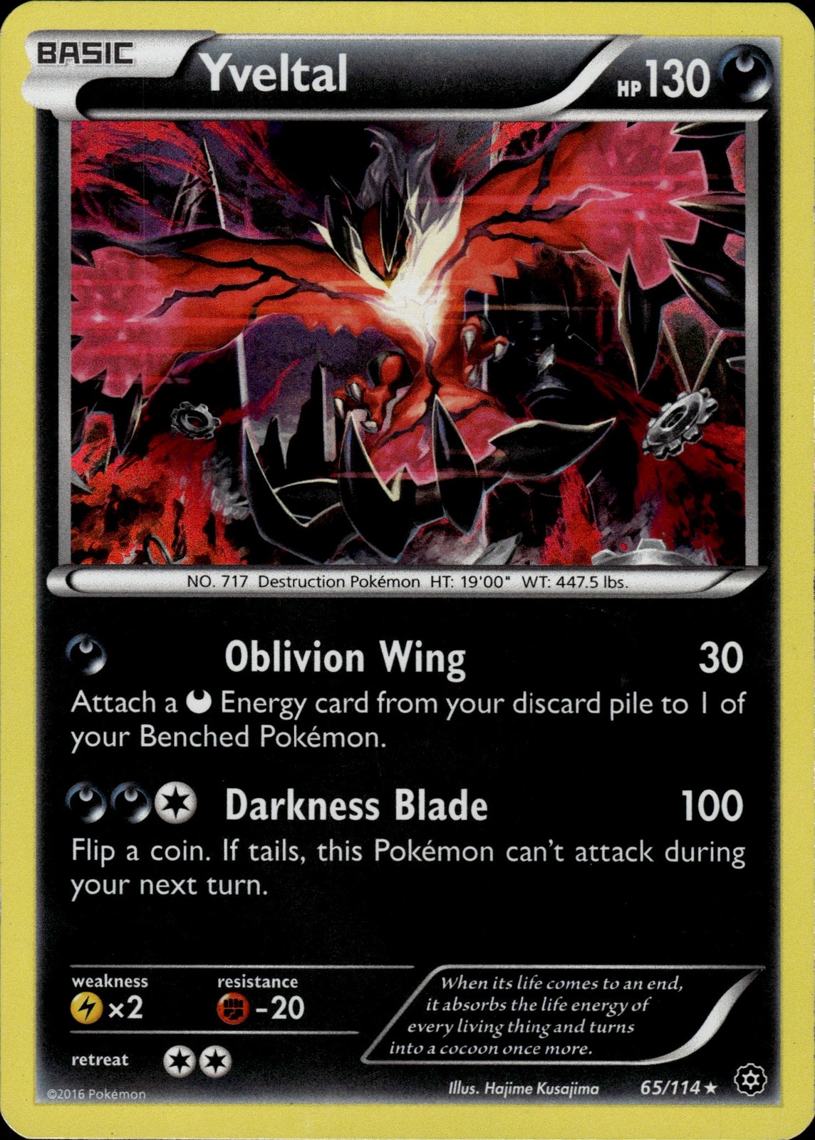 Yveltal Holo Rare XY - Steam Siege 65/114 LP