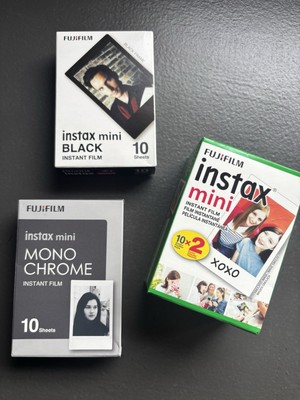 Fujifilm Instax Mini Instant Film Lot of 40 Monochrome & Black Frame Sealed New