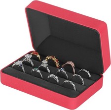 Velet Ring Storage Box Multiple Rings Travel Jewelry Ring Stud Earrings Holder