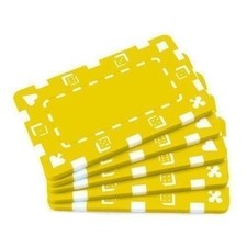 5 Pack - Yellow Rectangular Poker Chips Plaqu...