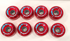 Sure-Grip Boardwalk Outdoor Roller Skating Wheels Candy Apple Red 65mm 8 NEW