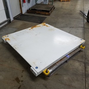 67.5" x 68.5" x 0.83" Steel Plate/Base With Fork Pockets - USED