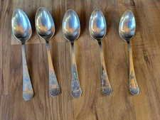 Set Of 5 Vintage Holmes & Edwards XIV HI Carolina Teaspoons Silverware