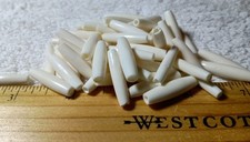 1 Inch Buffalo Bone/Horn Hairpipe Beads - White - Pack Of 50