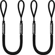 4FT Bungee Dock Line 2-Pack, Adjustable Double Loops Design, 2200 LB Heavy Du...