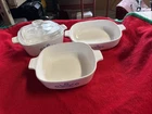 Vintage Corning Ware Blue Cornflower Set Of 3 Casserole Dishes With One Lid
