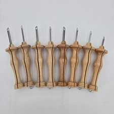 The Oxford Punch Needle Complete Set of 8 Sizes Rug Hooking Tool Kit Wood Handle
