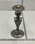 Silver Ornate Floral Pattern Metal Candlestick Home Decor Intricate Vintage — photo 2