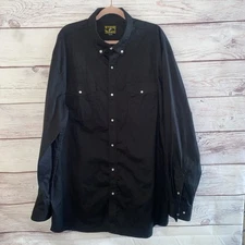 Wyoming Traders Shirt Mens XXL Tall Black Pearl Snap Western Cowboy Rodeo B33