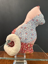 Vintage Handmade Patchwork Quilted Cat Kitten Pillow Country Farmhouse Decor