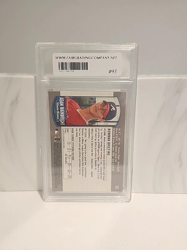 2000 Bowman Draft Picks & Prospects - Adam Wainwright #93 ROOKIE GRADED FGC10  - Image 2 of 2