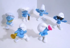 SMURFS McDonalds Figure Lot Grouchy, Baker, Crazy, Harmony, Smooth