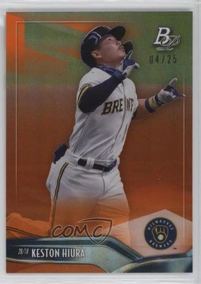 2021 Bowman Platinum Orange 4/25 Keston Hiura #57 3hd