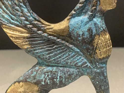 Vintage Egyptian Brass / Bronze / Metal Sphinx Statue Figure Figurine Retro - Picture 4 of 21