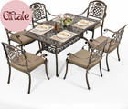 7-Piece Outdoor Dining Set,Cast Aluminum Patio Furniture with Vintage Table & 6