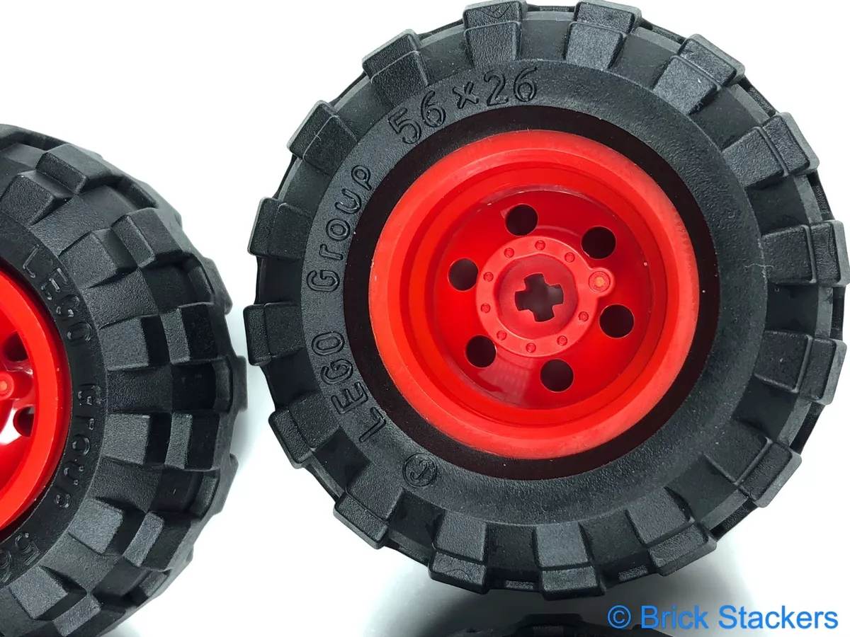 New LEGO Red Wheels 30.4x 20mm Wheel 56mm x 26mm Balloon Tires