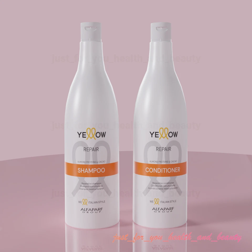 Alfaparf Yellow Reparative Shampoo 500 ml & Conditioner 500 ml Damaged Hair