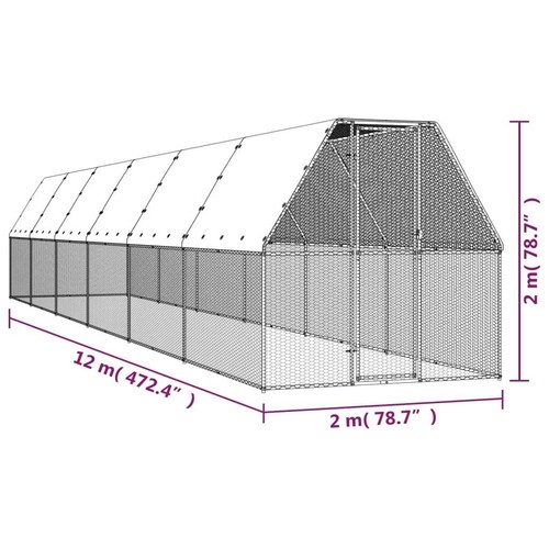 Outdoor Hühnerkäfig Verzinkter Stahl Hühnerstall Käfig mehrere Auswahl vidaXL - Bild 69 von 70