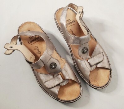 Finn comfort Silver Strap Platform Wedge Open Toe  Shoe Sz 8/8.5US (5.5 is UK)